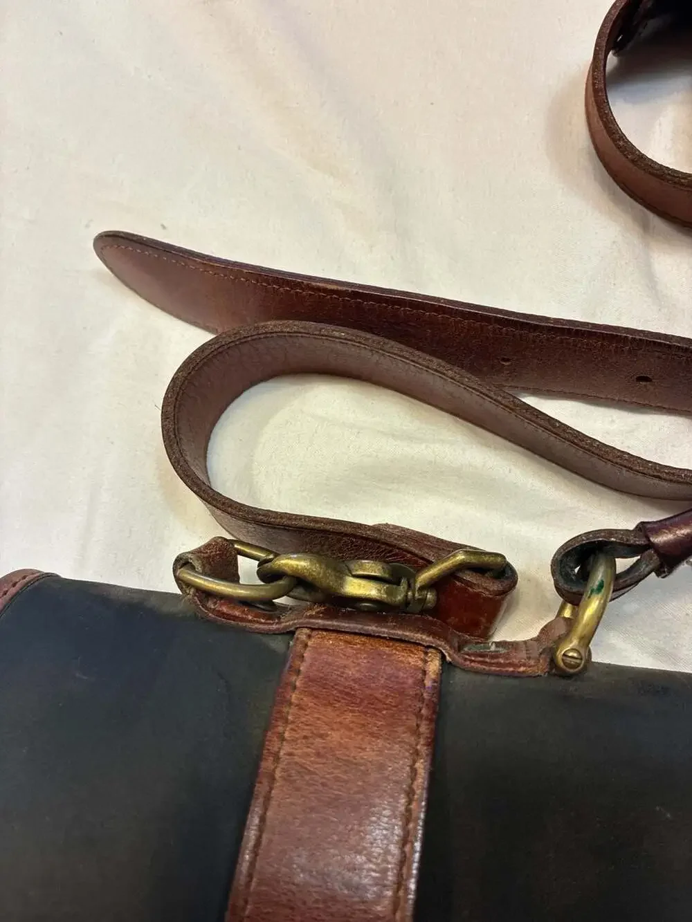 Vintage Timberland Leather Messenger Briefcase Bag